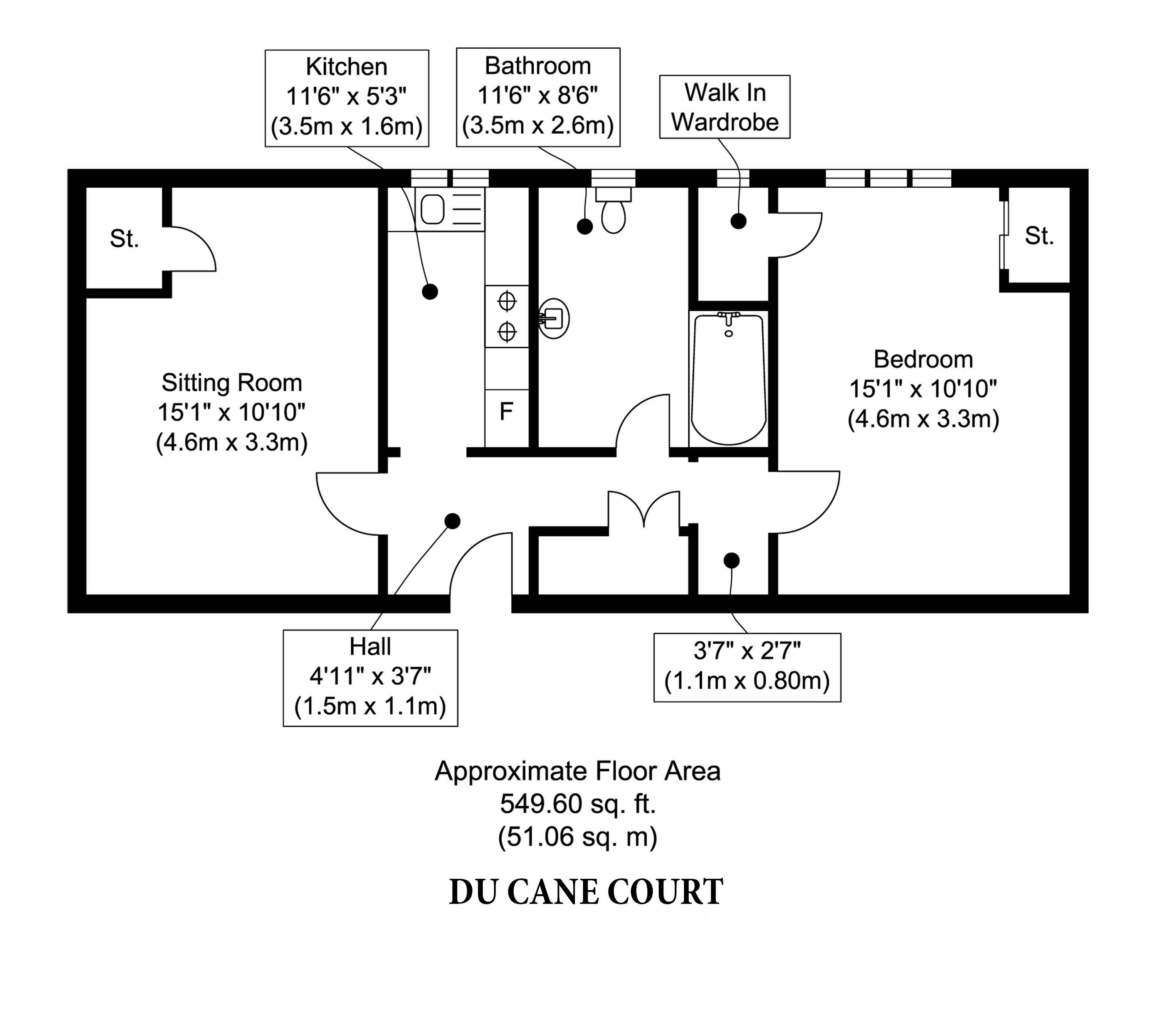 Du Cane Court 1 Bedroom Floorplan Du Cane Court Balham